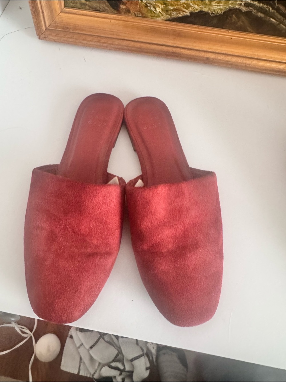 a new day Red Velvet Slide Mules